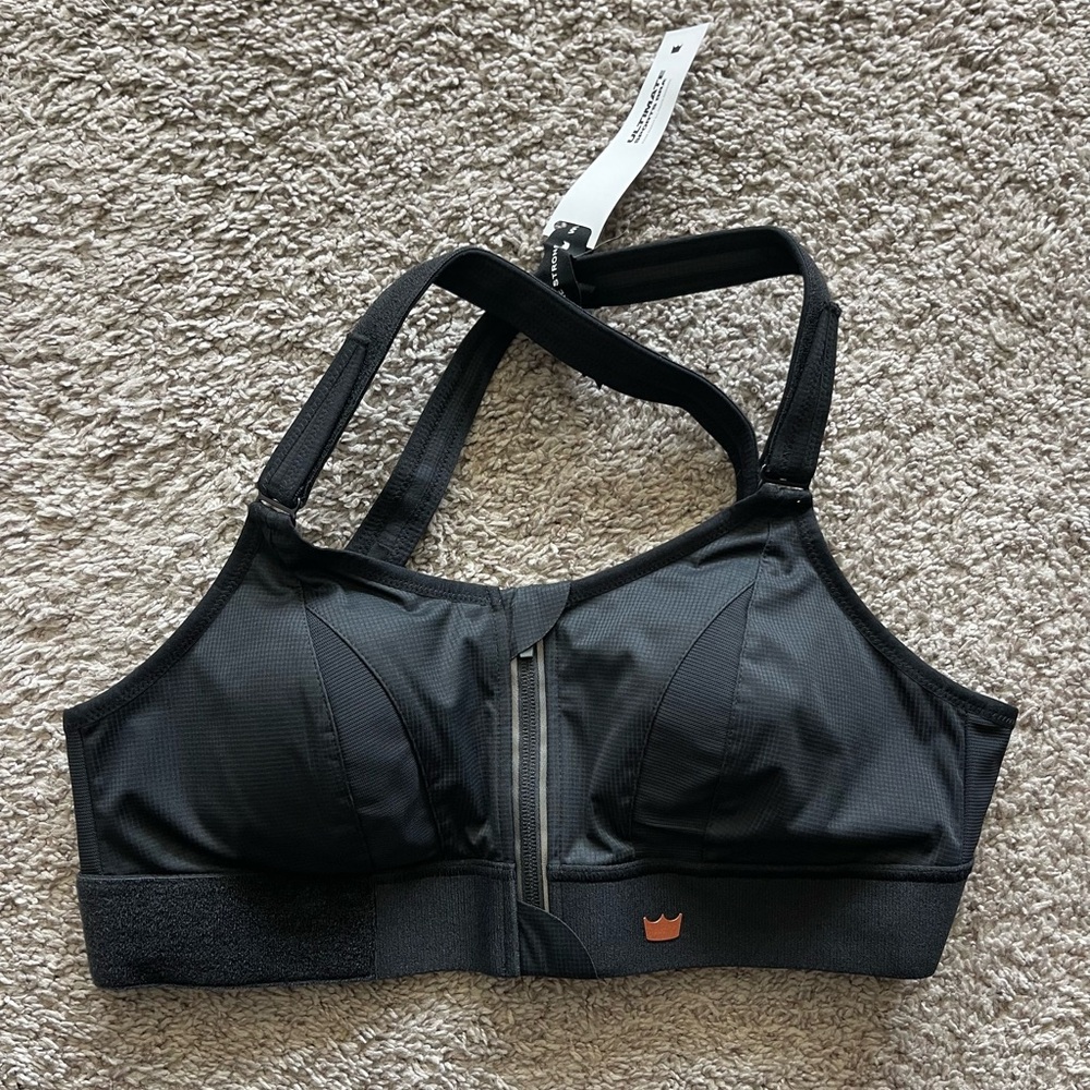New with Tags SheFit Sports Bra, Black, Size Large